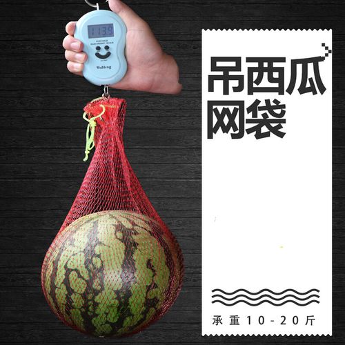 吊西瓜网兜加厚塑料网袋带绳包装甲鱼的编织尼龙丝网眼小袋子 40cm