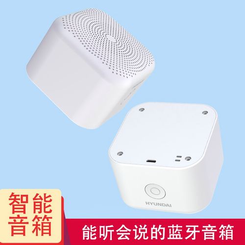 韩国现代(hyundai)ai智能蓝牙音箱便携式小度音箱重低音炮3d小钢炮yh