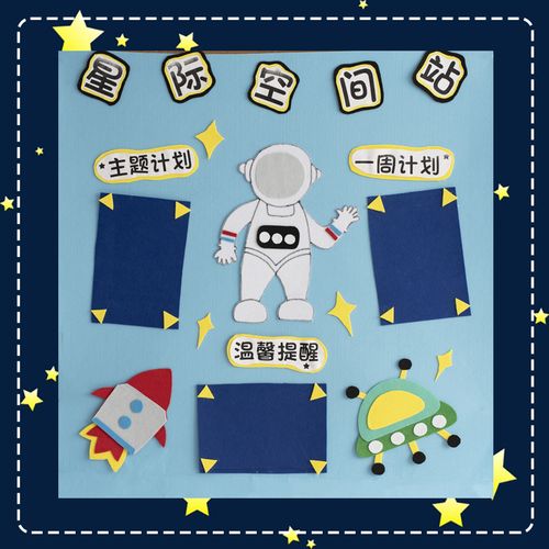 幼儿园太空环创墙面装饰主题墙环境布置材料手工自制航天宇宙