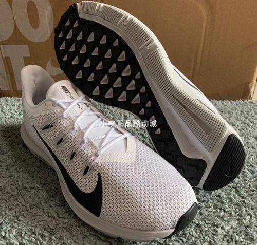 nike quest 2 黑白大钩飞线缓震潮流运动跑步鞋ci3787-002/100