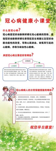 748海报印制展板写真喷绘145健康知识宣传之冠心病健康小课堂