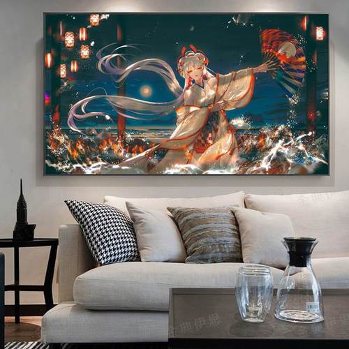 中国风钻石画满钻新款2021卡通古风女孩不知火点钻十字绣客厅卧室