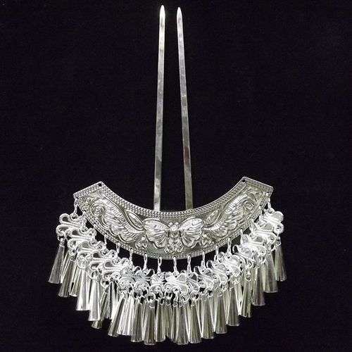 民族风秋蝉造型头饰 布依族瑶族节日表演苗银发簪  厂家直销发钗