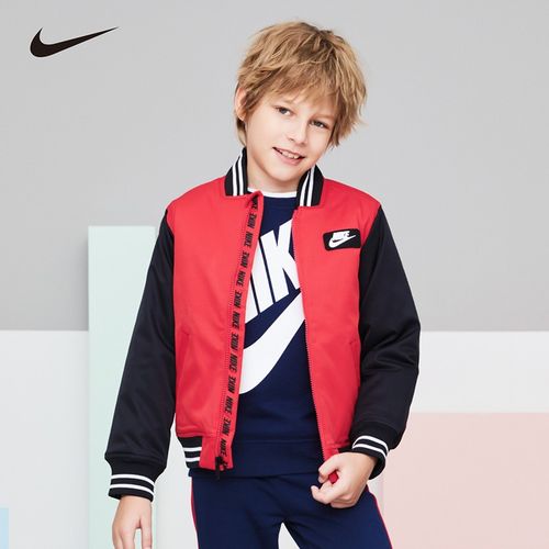 nike 耐克童装男女童梭织棉服2021秋冬儿童保暖夹棉外套110-160 学院