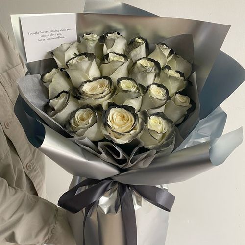 【两小时达】密西根碎冰蓝黑骑士玫瑰鲜花速递同城送北京上海广州深圳