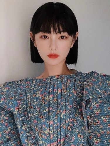 假发女短发夏季网红直发漫画刘海齐耳一刀切波波头修脸减龄全头套