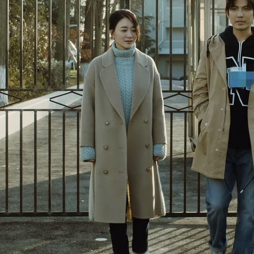 今生有你谈静李小冉同款衣服女春秋新款气质针织拼接毛呢外套大衣