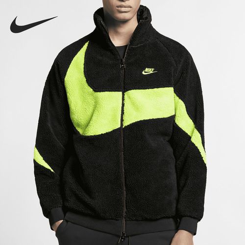 nike/耐克正品2021大勾摇粒绒运动休闲男子保暖外套 bq6546-017