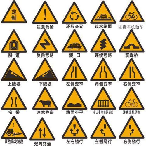 适用于 道路公路反光交通标志牌限高限速圆牌三角牌停车场夜光指示牌