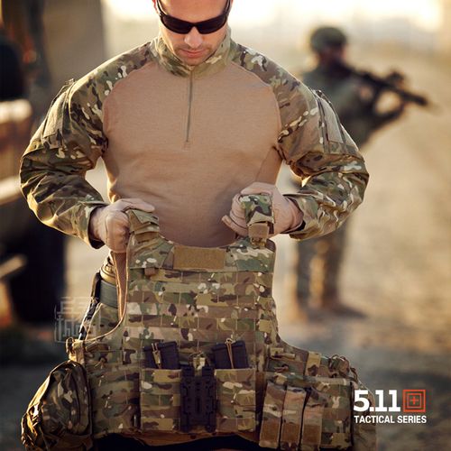 美国5.11 透气迷彩服快速突击衣防水72185 男511外套作训服工作服