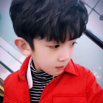 乐宁清  儿童假发小男孩短发假头套蓬松帅气纹理烫学生韩版宝宝齐发套