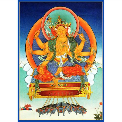 具光佛母佛陀画像宗护法光明佛母摩利支天挂画像图相纸塑封【5月9日发