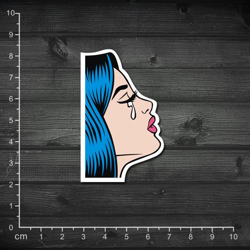 单张 复古美漫风格 哭泣的女孩 漫画风格 笔记本贴纸 旅行箱贴纸