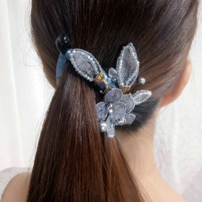 韩版发饰淑女鱼嘴夹中大号竖夹头花饰品马尾夹横夹带齿发卡子夹子