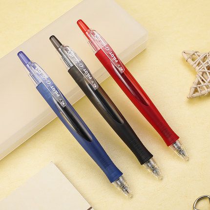日本进口pilot百乐g6签字笔按动中性笔蓝黑红笔学生文具笔芯0.5mm