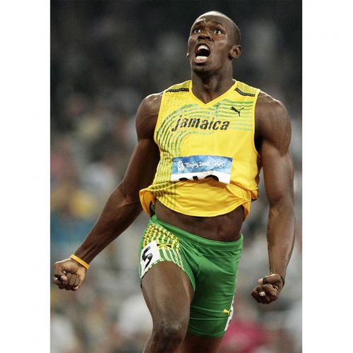 狼天影  博尔特海报墙贴画纸百米飞人田径短跑运动写真宿舍可来图定制