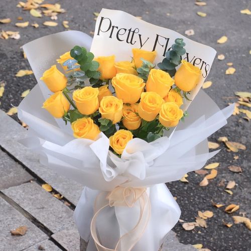 花店同城送黄玫瑰鲜花束道歉原谅认错北京上海广州深圳全国配送店