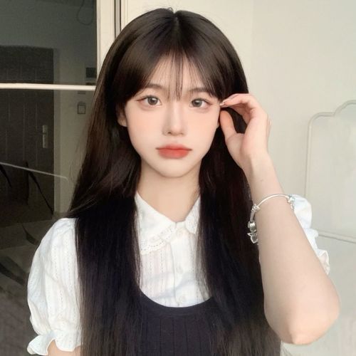 假发女长发网红空气刘海气质修脸lolita长直发自然蓬松造型全头套