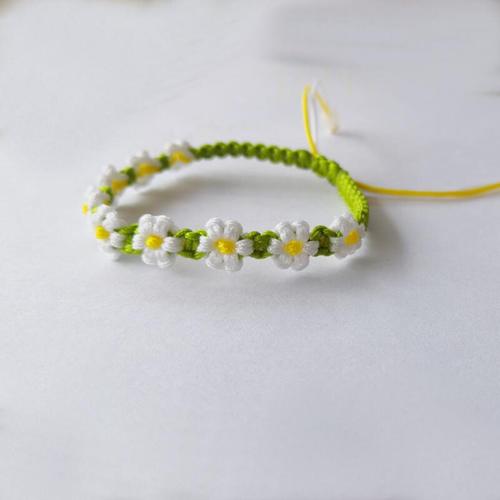 紫慕璃小红花小雏菊桃花樱花手链手工自编织手绳手链diy材料包一朵编
