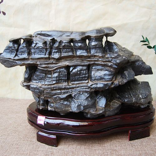 武陵石摆件 石韵书院天然原石武陵石奇石摆件室内观赏装饰毛石千层石