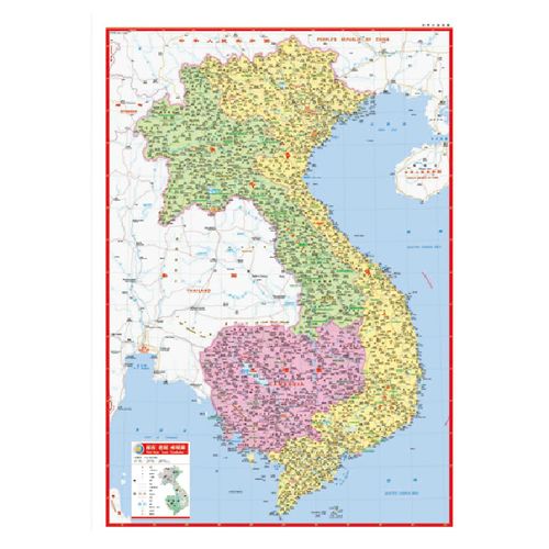 2019越南老挝柬埔寨地图 大幅面双面印刷 中英文对照防水耐折【4月5日
