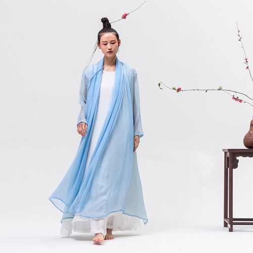 禅意夏天真丝防晒外披衣女中长款春秋薄款桑蚕丝褶皱