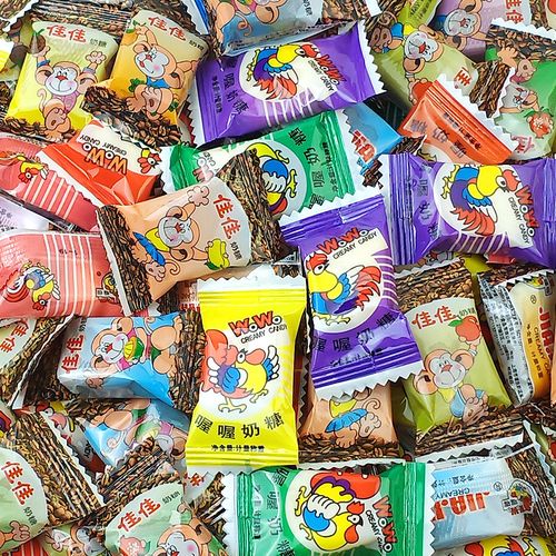 上海喔喔奶糖佳佳牛奶糖散装500g婚庆喜糖儿时怀旧零食咖啡味糖果