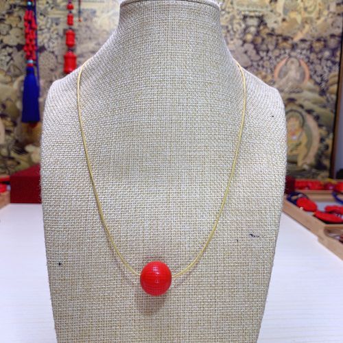 高含量原矿朱砂心经珠锁骨链项链