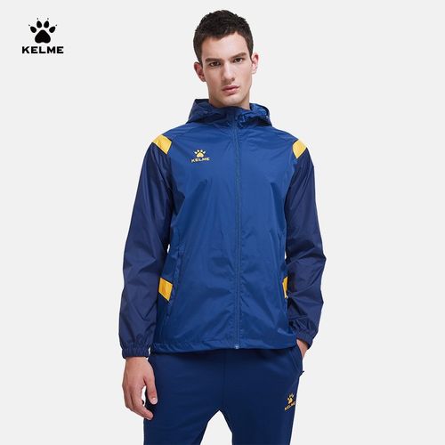kelme/卡尔美运动风衣男春秋季户外足球训练外套健身跑步连帽风雨衣