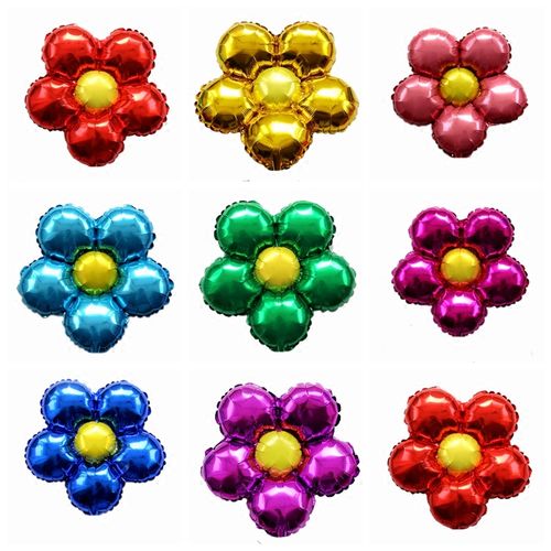 五瓣花五朵花生日布置宝宝周岁百天铝箔气球满月小花可爱婚庆装饰