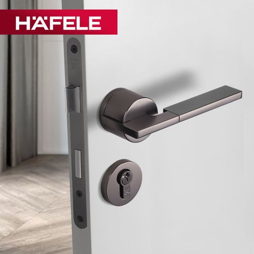 德国海福乐hafele现代简约通用卧室房门锁具木门亚光分体静音门锁