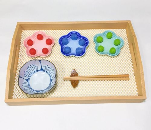 蒙氏 筷子夹羊毛球分类 蒙氏日常生活区教具 动作与协调 3-6