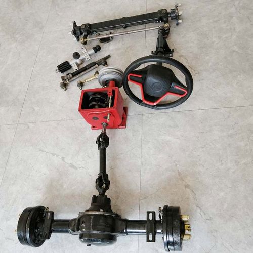 四驱车前后桥总成驱动前桥方向盘转向机三轮四轮底盘改装小型机械