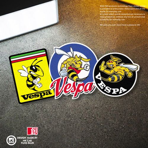 个性蜜蜂摩托车反光贴纸适用比亚乔vespa gt8300 gtv300 300ie