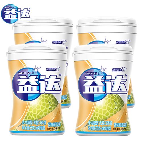 益达口香糖无糖木糖醇约40粒多瓶组合装大瓶随身薄荷味零食糖果 香浓