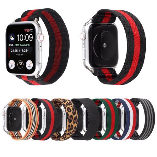 适用苹果手表表带iwatch4/5/6代条纹表带apple watch3