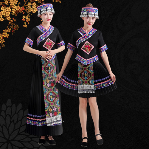 56少数民族特色传统服装女士成人德昂族歌舞演出服舞台舞蹈表演服