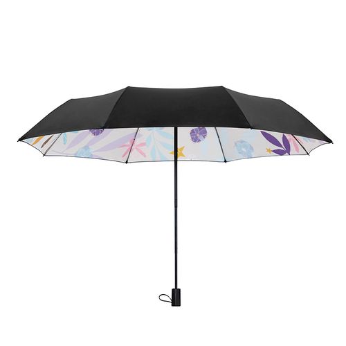 红叶三折全超轻内翻玻纤花朵猫伞s57雨伞