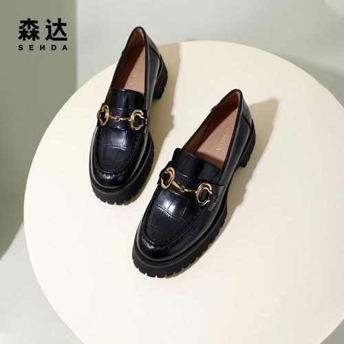 森达春夏季新款商场同款时尚马衔扣学院风女乐福鞋vg824ca1