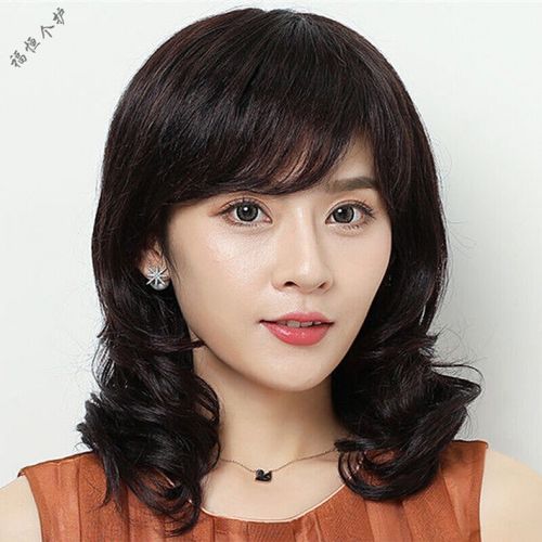 假发女长卷发大波浪中年女士假发逼真假头发真发全头套假发 自然黑