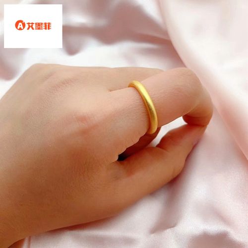 艾墨菲抖音同款传承古法金戒指女款简约金戒指女沙面三生三世素圈镀