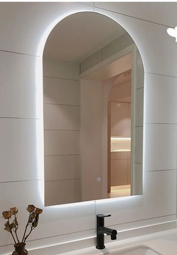 无框智能led灯镜拱门形壁挂镜无框浴室镜个性造型异形卫生间镜子