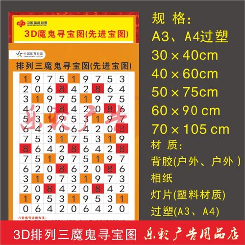 福彩体彩3d排列三投注站用品宣传资料八卦图魔鬼寻宝
