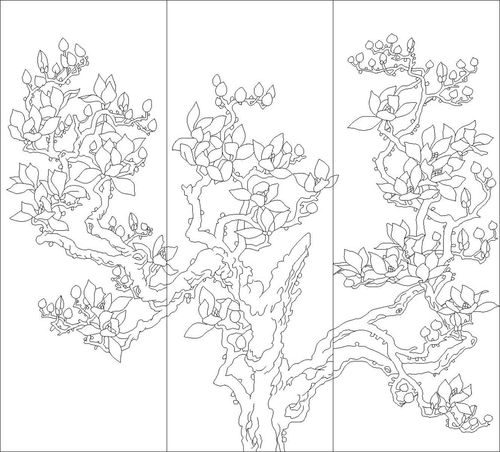 181鲜花展板装饰画墙画壁画挂画594玉兰花组合 cdr海报印制