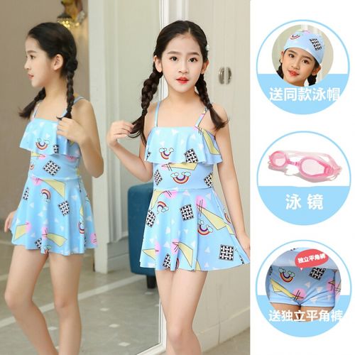 2021夏季新款儿童泳衣女童泳衣女孩游泳衣连体分体套装中大童泳衣泳装