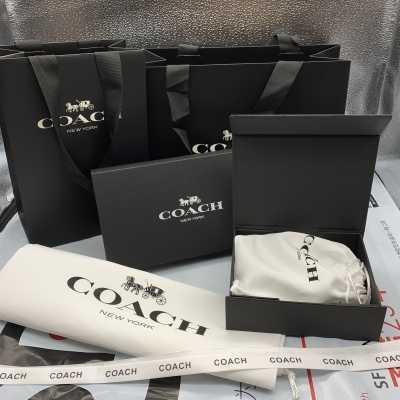 美国专柜代购coach蔻驰长钱包盒包装纸袋礼品袋包包皮带盒购物袋