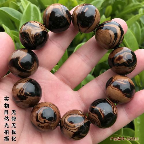 海神柳保真黑珊瑚海柳手串男士手链文玩佛珠圆珠火焰纹2.2cm包邮