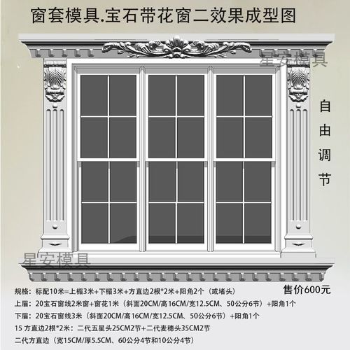 罗马柱窗套模具窗户模型欧式窗子水泥现浇窗外墙窗线模版厂家直销