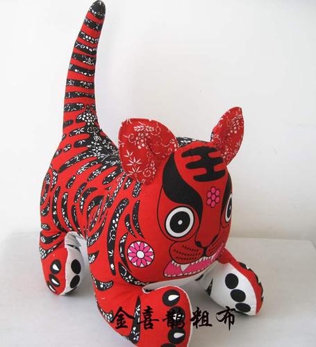 工艺品布老虎手工布老虎中国风民间手老虎摆件布老虎小礼品.