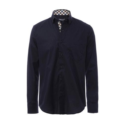 aquascutum/雅格狮丹 棉质翻领男士长袖衬衫 衬衣 男装